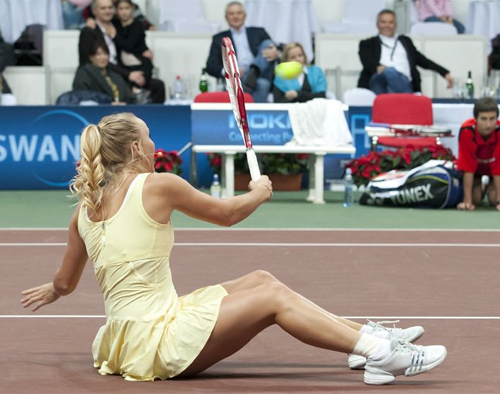 Wozniacki,tay vợt,hài hước,khoảnh khắc,tennis,quần vợt,tay vợt nữ số 1 thế giới