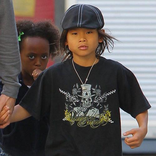 Angelina Jolie,Brad Pitt,Maddox,Pax Thiên,Shiloh,Zahara,paparazzi