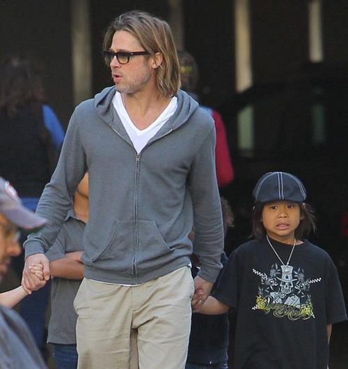 Angelina Jolie,Brad Pitt,Maddox,Pax Thiên,Shiloh,Zahara,paparazzi