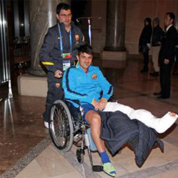Gẫy chân,David Villa,Barca,vui vẻ,đau đớn,động viên,tin bóng đá, thể thao