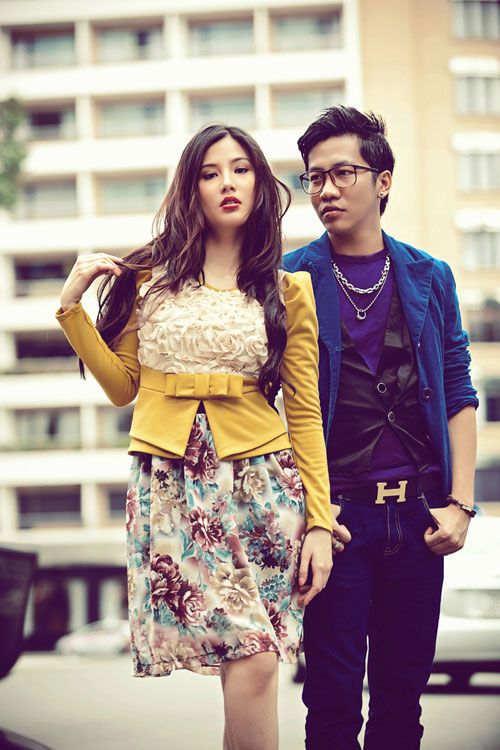 Diễm My 9X,Hoàng Rapper,tình tứ,thời trang,mặc đẹp