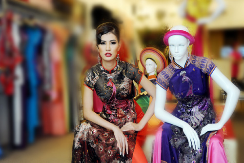 Thanh Hoài, Võ Việt Chung, Áo dài, Thời trang sao Việt, Áo dài cách điệu, Thời trang