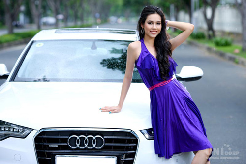 Vũ Hoàng My, Hoa hậu hoàn vũ, Miss Universe 2011, Audi, Sedan A6, Ảnh đẹp hoa hậu