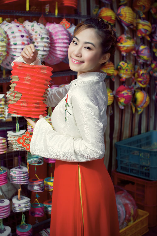 Thời trang trung thu, Lương Bích Hữu, Phố đèn lồng, Áo dài, Thời trang sao, Thời trang