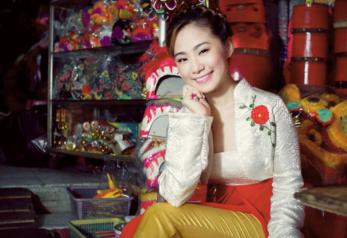 Thời trang trung thu, Lương Bích Hữu, Phố đèn lồng, Áo dài, Thời trang sao, Thời trang