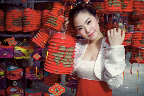 Thời trang trung thu, Lương Bích Hữu, Phố đèn lồng, Áo dài, Thời trang sao, Thời trang