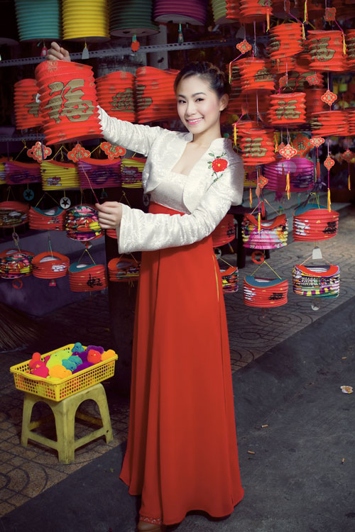 Thời trang trung thu, Lương Bích Hữu, Phố đèn lồng, Áo dài, Thời trang sao, Thời trang