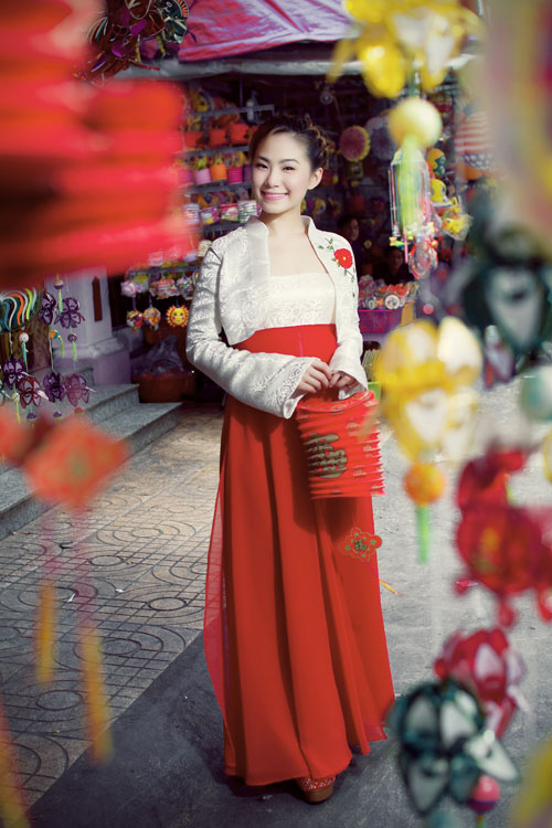 Thời trang trung thu, Lương Bích Hữu, Phố đèn lồng, Áo dài, Thời trang sao, Thời trang