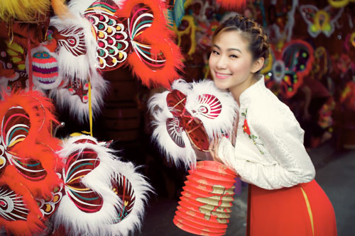 Thời trang trung thu, Lương Bích Hữu, Phố đèn lồng, Áo dài, Thời trang sao, Thời trang