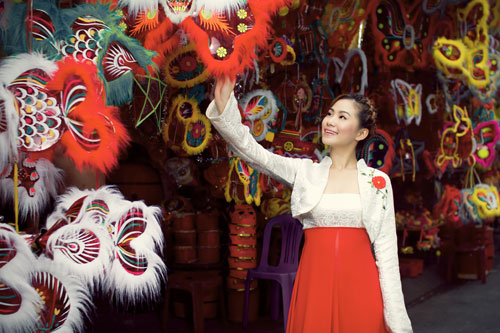 Thời trang trung thu, Lương Bích Hữu, Phố đèn lồng, Áo dài, Thời trang sao, Thời trang