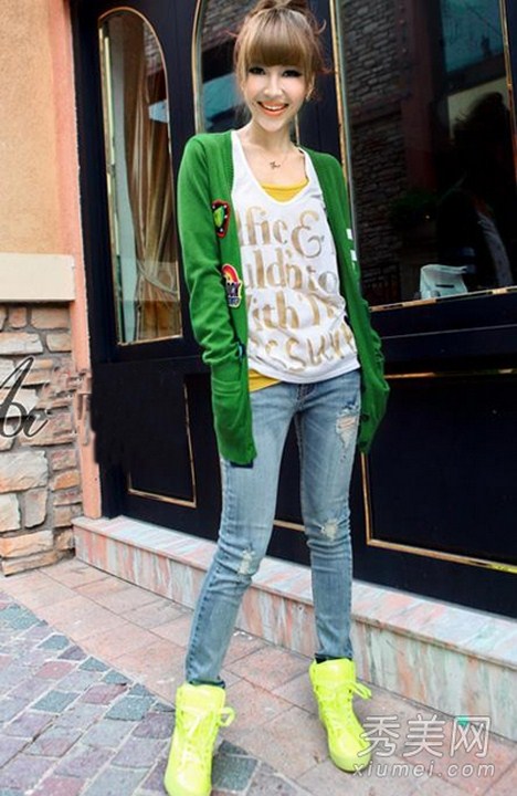 Thời trang teen, Thời trang Hàn Quốc, Thời trang dạo phố, Legging, Jeans rách, Thời trang