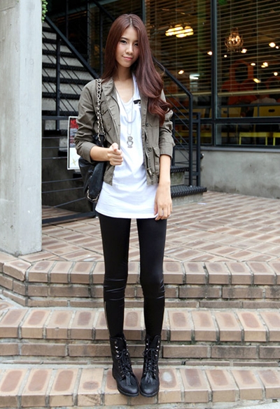 Legging, Jeans rách, Thời trang, Thời trang teen, Thời trang Hàn Quốc, Thời trang dạo phố