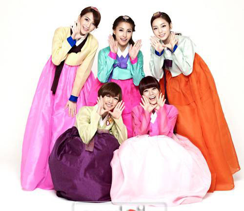 Hanbok, Trung thu, KARA, 4minute, Rainbow, Thời trang sao Hàn, Thời trang