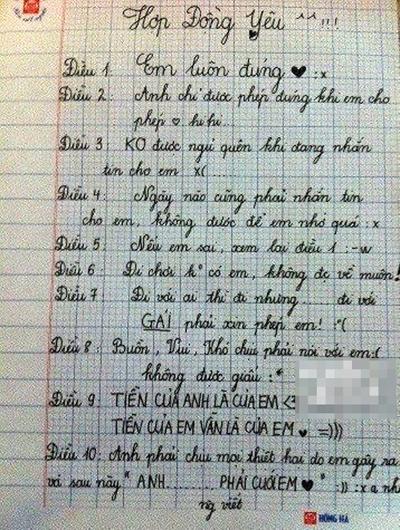cư dân mạng,hợp đồng yêu,học sinh cấp 1