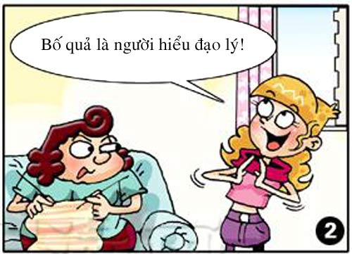 bố,mẹ kế,chuyện tranh,con,bí mật,cười,con gái