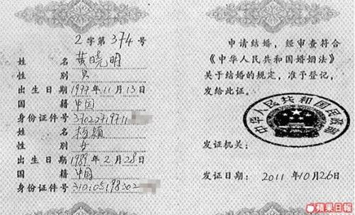 Huỳnh hiểu minh,Angela Baby,kết hôn
