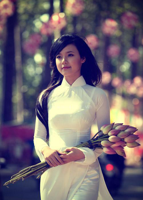 Hot girl,midu,áo dài