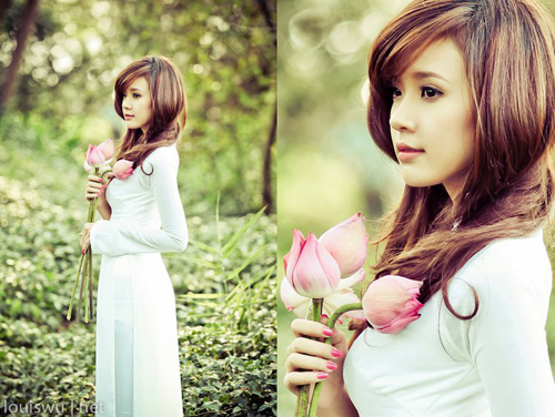 Hot girl,midu,áo dài