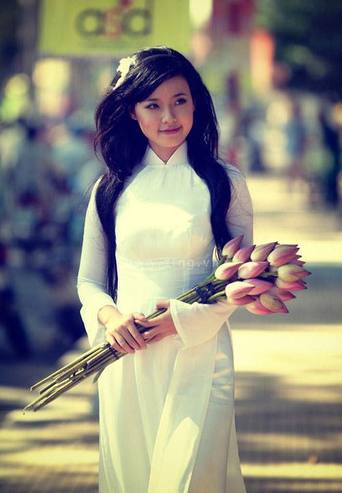 Hot girl,midu,áo dài