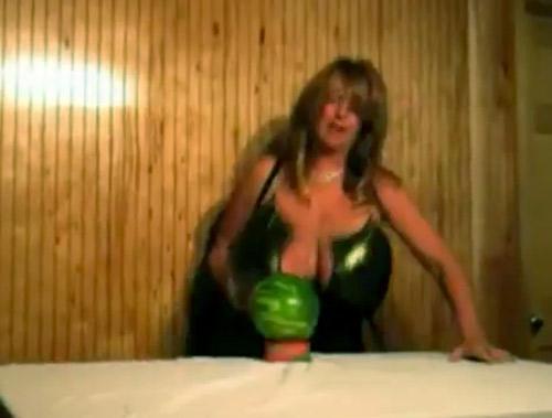 Smashing Watermelons With Breast