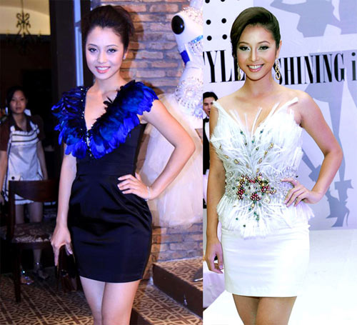 mỹ nhân Việt,thời trang,diện,thắt lưng,váy,người mẫu,người đẹp,ngôi sao,chân dài,diễn viên,lông vũ,váy