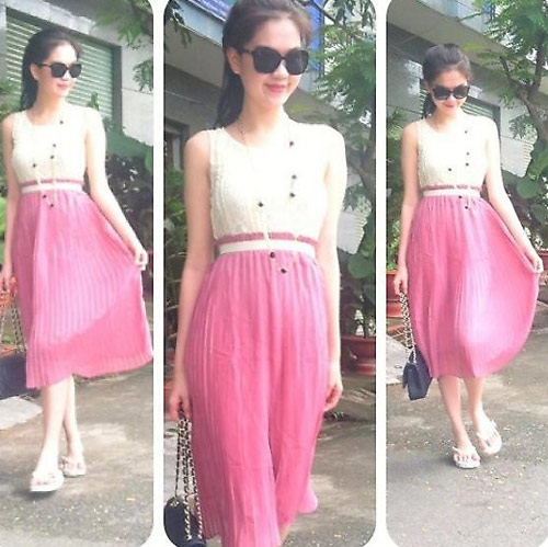 ngọc trinh sang trọng với đầm,ngọc trinh giản dị đời thường,thời trang ngọc trinh