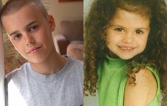 justin bieber,selena gomez,thời thơ ấu của sao,ảnh quá khứ của sao