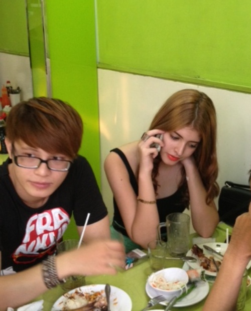 andrea,thiên bảo,sao ăn gì,cùng trai lạ