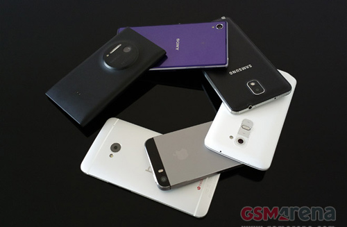 iPhone 5S,Sony Xperia Z1,Galaxy Note 3,LG G2,HTC One,Nokia Lumia 1020