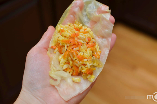 bắp cải,cuộn cơm,món ngon