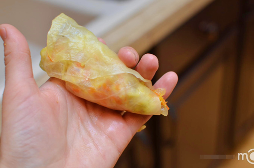 bắp cải,cuộn cơm,món ngon
