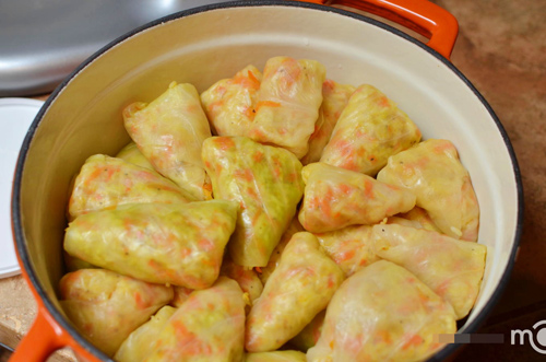 bắp cải,cuộn cơm,món ngon