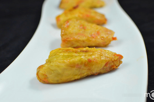 bắp cải,cuộn cơm,món ngon