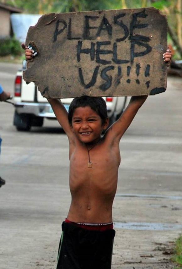 trẻ em Philippines,sau bão,sau bão hải yến,cái đói,cái khát
