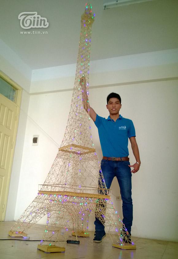 Bộ nguyên liệu làm tháp Eiffel led dây  Nhà Tăm Tre Đẹp