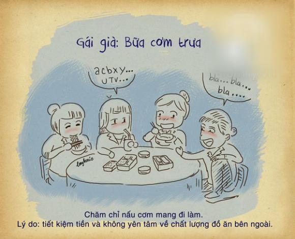 công sở,gái già,gái trẻ,khác giữa gái già và gái trẻ