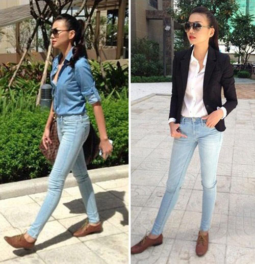 Thời trang sao việt,Thanh Hằng,Style Thanh Hằng,Giày oxford