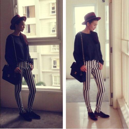 Thời trang sao việt,Thanh Hằng,Style Thanh Hằng,Giày oxford