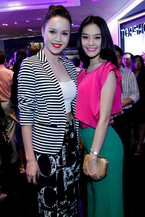 Thời trang sao việt,Thời trang sao,trào lưu sọc đen trắng,Ngọc Trinh 2013,Siêu mẫu Thanh Hằng