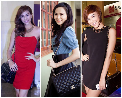 Mỹ nhân việt,Phụ kiện của sao việt,Túi nhỏ clutch,giày Christian Louboutin,túi xách Dior,huy hiệu Chanel,đồng hồ Rolex