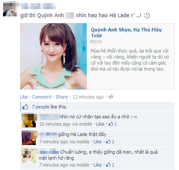 Quỳnh Anh Shyn,Hà Lade,Hot girl Việt