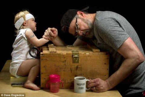 Bộ ảnh thú vị,Tình cảm gia đình,tình cảm cha con