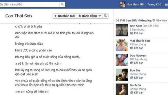 Cao Thái Sơn 2013,Ca sĩ Cao Thái Sơn,Scandal Cao Thái Sơn