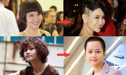 ,đời sống sóng gió của sao Việt, sao việt, sao cạo tóc, cạo đầu, mỹ nhân trọc đầu, sao đi tu