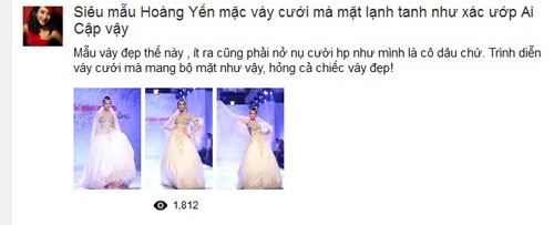 sao Việt, siêu mẫu Võ Hoàng Yến, Võ Hoàng Yến làm cô dâu, Võ Hoàng Yến bị ném đá, sao Việt bí ném đá