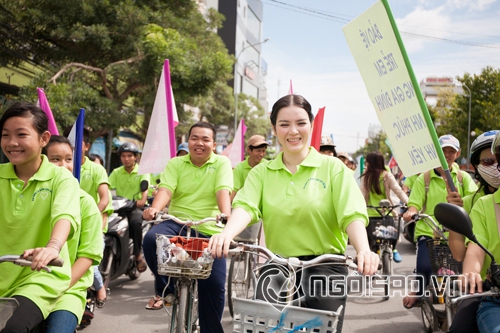 Sao việt,sao viet,diễn viên lý nhã kỳ,kiều nữ lý nhã kỳ,lý nhã kỳ đạp xe