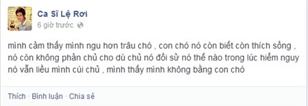 Lệ Rơi,chàng trai mệnh danh Lệ Rơi,Lệ Rơi tự xỉ vả mình