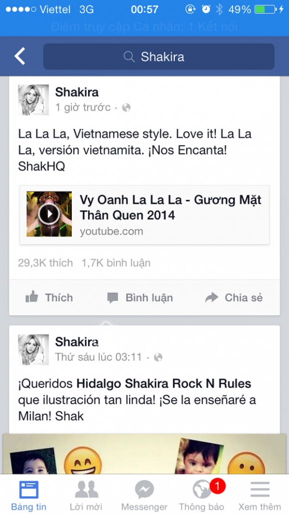 sao Việt, Vy Oanh, Vy Oanh giả Shakira, Gương mặt thân quen, Shakira yêu thích Vy Oanh, Shakira phát cuồng Vy Oanh