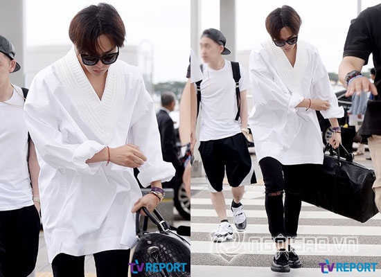 thời trang sân bay của G-Dragon,G-Dragon gây chú,G-Dragon (Big Bang),ông hoàng thời trang,style của sao Hàn,áo lạ