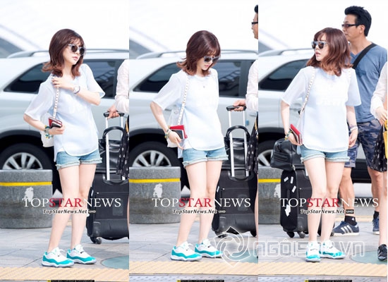 thời trang sao Hàn,Sunny,Tiffany,style sân bay của SNSD,vẻ đẹp rạng rỡ của Sunny và Tiffany